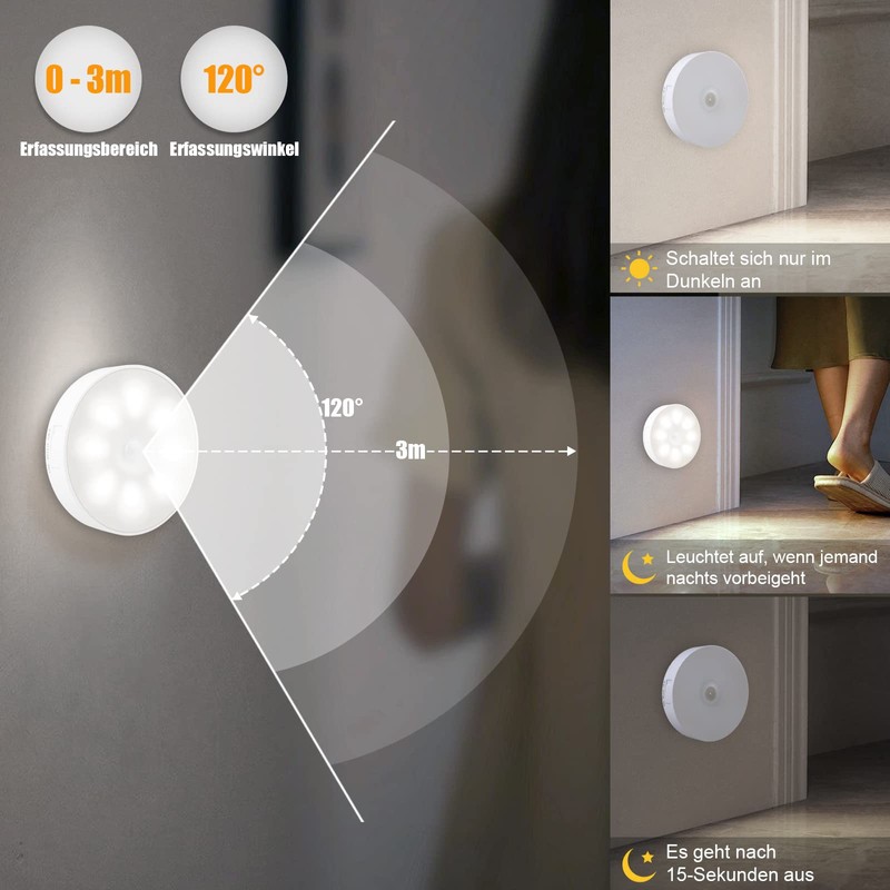 Electight Solar Night Light with Motion Sensor, 2 Pack 8
