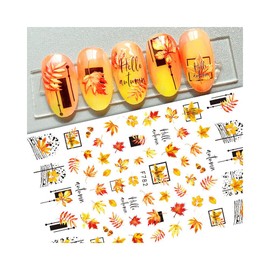 Generic Leaf Maple Bird Autumn Ginkgo Guava Fruit Palm Ash Oak Yew Nail Decal Sticker F782 Nail Wraps Art Stickers Manicure Supplies for Women for Home Nails Full Long Lasting Easy Apply and Remove