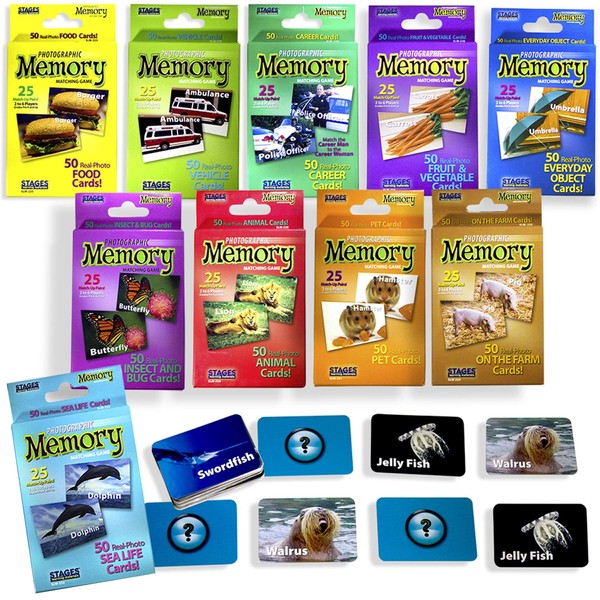 Stages Learning Set of 10 Picture Memory Card Real Photo Concentration Games Memory Game from Materials