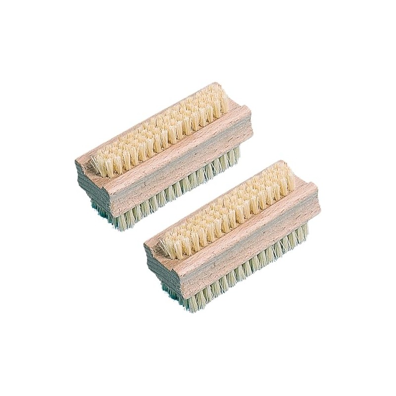 Wooden Nail Brush Pack of 2 – Double-Sided Hand and