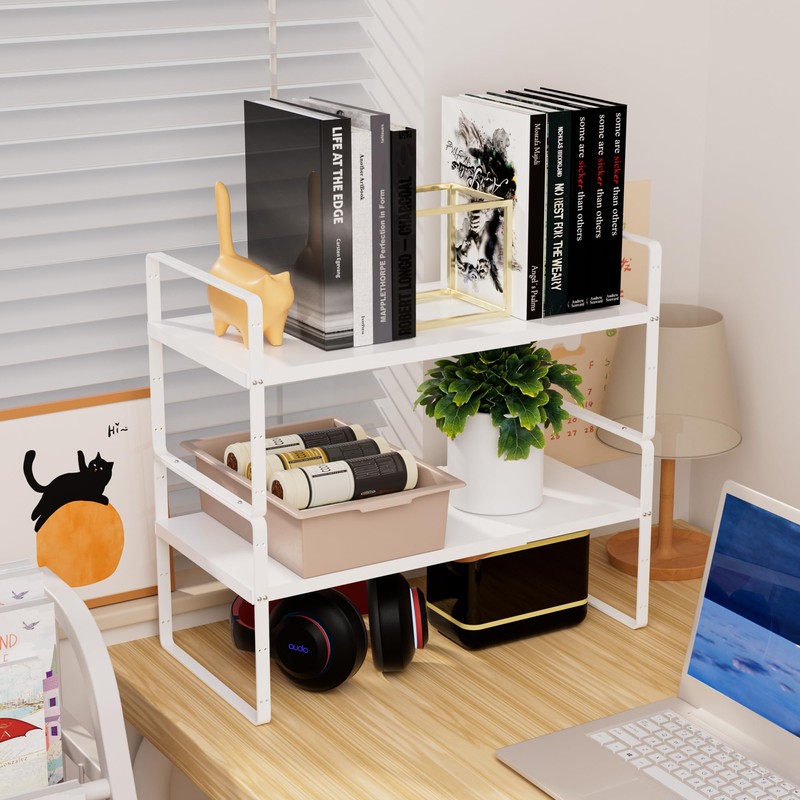 WEJIPP Cabinet Organizer Shelf Expandable Cabinet Space Rack Stackable Shelves