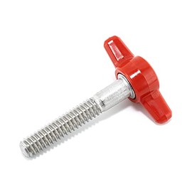1/4"-20 x 1-1/2" Thumb Screw Stainless Steel - Red Tee Wing Plastic Knob - Standard/Coarse Thread Thumbscrew - Length: 1.500" - Proudly Built in USA - Package of (4)