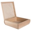 WooDeeDoo Shallow Slim Wooden Square Keepsake Box with Rounded Edges