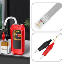 SING F LTD 2 Sets Replacement Cables for Wire Tester LAN Network Test Cable 16cm Telephone Line Test Wire with Alligator Clips RJ11 RJ45 Plug