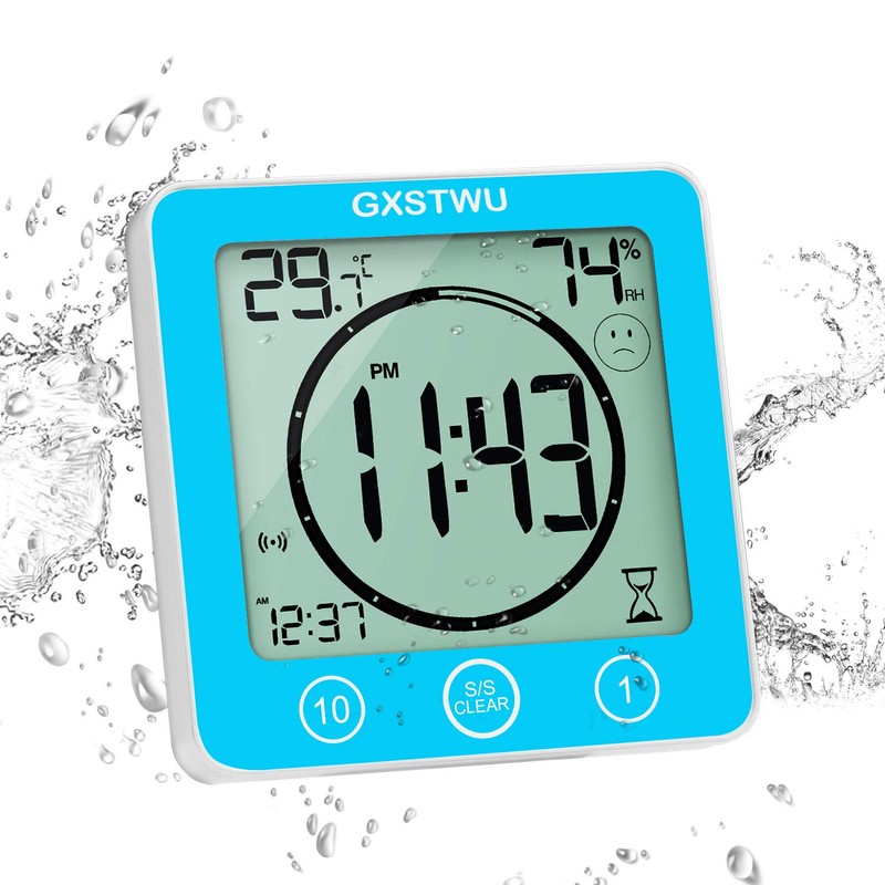 GXSTWU Digital Shower Timer Waterproof Bathroom Timer Clock, Touch Screen