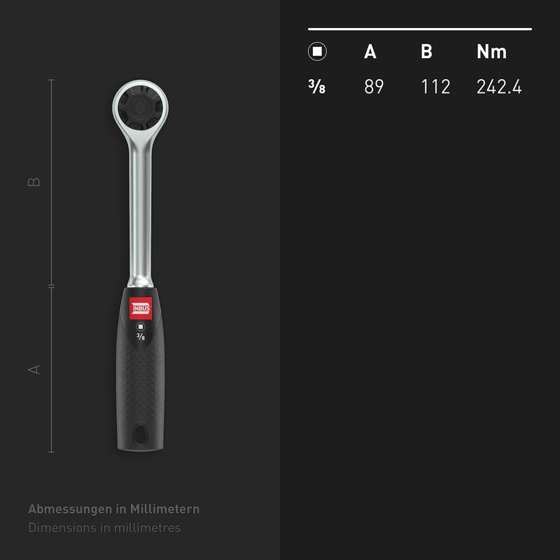 INBUS® 74070 Ratchet 3/8 Inch with Fine Teeth (72 Teeth)