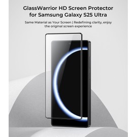 BENKS GlassWarrior HD Screen Protector for Galaxy S25 Ultra, 9H+ Shatterproof [Military-Grade Protection], Superior Scratch Resistance Ultra HD Tempered Glass Screen Protector