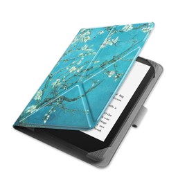 HGWALP Universal Case for 6.8" 7" eReaders,Slim PU Folio Cover Case with Stand for 6.8 Inch 7 inch paperwhite Touchscreen E-Readers,Apricot Flower