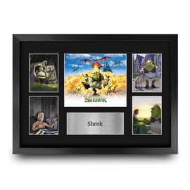 HWC Trading Shrek 1 Gifts Printed Signed Autograph Presentation Display Montage for Movie Memorabilia Fans - A3 Framed
