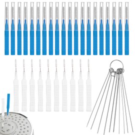 40pcs Shower Head Cleaner Tools, 2 Designs Shower Head Cleaning Brushes Multi-Size Showerhead Cleaner Picks Anti-Clogging Cleaning Brush for Bathroom Small Hole Gap Nozzle Window Slot (Blue)