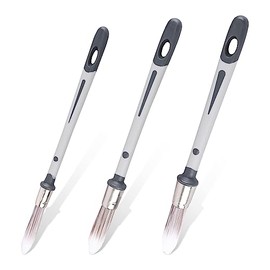 3pcs Paint Brushes for Walls, 0.45/0.6/0.7 inch Small Paint Brush Wall Trim Painting Tools Ideal for Baseboards House Wall Corners Paint Edger Brush and Touch Up Painting
