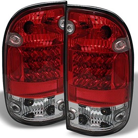 AKKON - For 01-04 Toyota Tacoma Pickup Truck Red Clear Rear LED Tail Lights Brake Lamps Replacement Pair