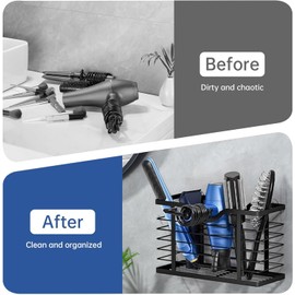 Soporte para Secador de Pelo, Organizador Ajustable de la Herramienta del Pelo, Organizador de Pared para Puertas de Armario de Baño para el Secador de Pelo, Varitas que se Sncrespan, Alisadores