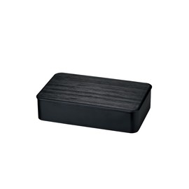 Tatsumiya Wood Style 1000 30464 Single Tier Lunch, Black Wood Grain