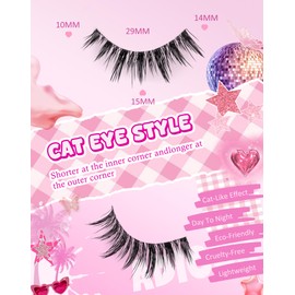 Adious Manga Fake Eyelashes Wispy Lashes Anime Fake Lash Asian False Lashes 7 Pairs Manhua Lashes Cosplay Strip False Eyelashes Pack XA68