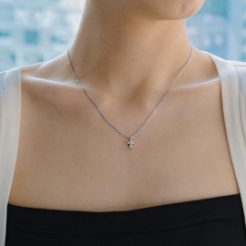 Evensee Women's Necklace 925 Silver, Chains with Symbolic Pendants, White Gold Necklace Gifts for Women and Girls, Sterling Silver, Cubic Zirconia