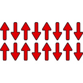 StickerTalk Red Arrow Vinyl Stickers, 1 Sheet of 16 Stickers, 0.5 inch by 1 inch Each