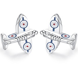 Honey Bear Men Airplane Shape Cufflinks Stainless Steel Cufflinks 1 pair