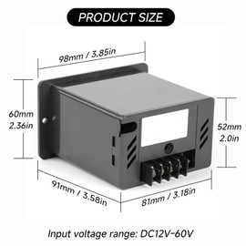 Ktsxxops DC Motor Speed Controller 12V to 60V PWM Speed Control with Reverse Heavy Duty Remote 12V Motor Controller for DC Brush Motors (Light Gray, 12 Volts (DC), 40A)