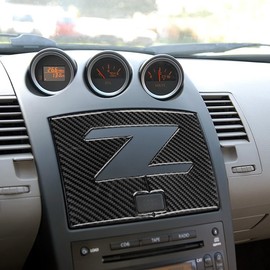 GIPFIRE Car Carbon Fiber Navigation Panel Decorative Cover for Nissan 350z Carbon Fiber Interior 2003-2009