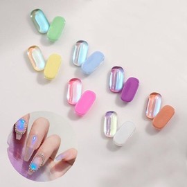 Nail Art Macaron Colored Glass Bead Ice Stones 5-Pack, 16 Types / 네일아트 마카롱 컬러 유리알 얼음 스톤 5개입 16종