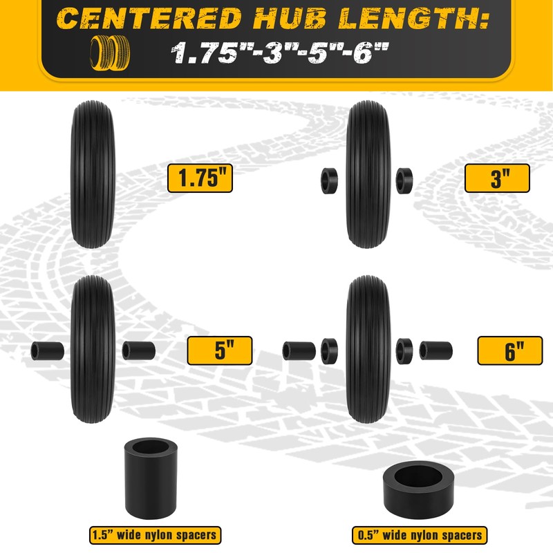 4.00-6 Flat-free Tire and Wheel, 13" Wheelbarrow Wheels and Tires