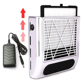 Oskade Máquina de aspiración colectora de polvo de uñas, potente succión de 80 W, limpiador de polvo de uñas para polvo de inmersión, uñas acrílicas, poligel, taladro eléctrico de uñas, filtro colector de polvo para uñas, salón de belleza y hogar