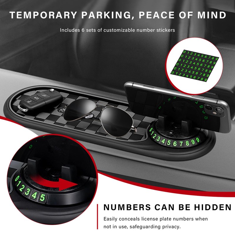 Car Phone Holder, 3-in-1 Dashboard Pad Rotatable Phone Holder with
