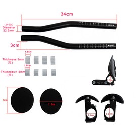 UPANBIKE Bicycle Rest Handlebar Aluminum Alloy Aero Bar Clip on Bar TT Bar Auxiliary Handle for Mountain Bike Road Bike