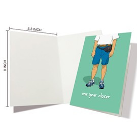 Nchigedy Funny Birthday Card for Men, Humor Joke Birthday Card for Him, Hilarious Birthday Card for Dad Boyfriend Husband, One Year Closer Bday Card for Brother Friend