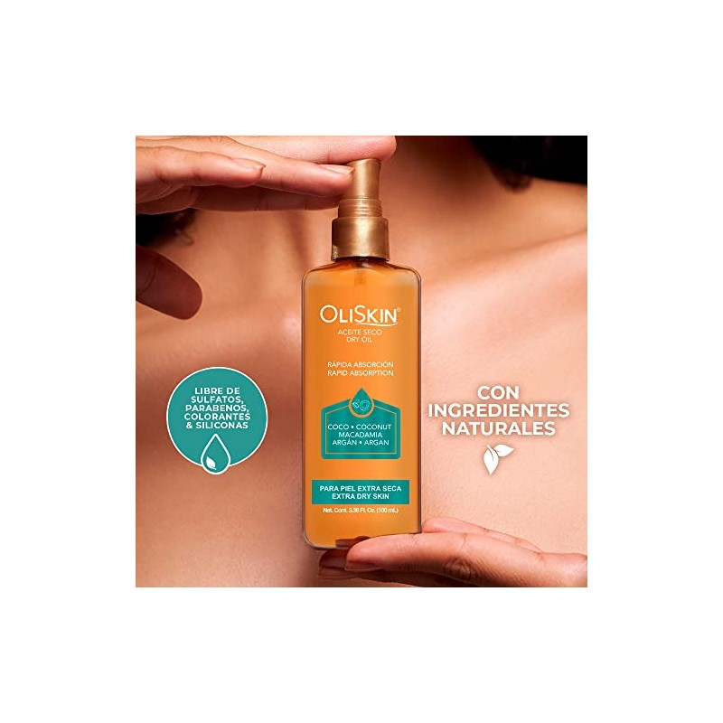 Oliskin, Aceite Seco de Coco, Macadamia y Argán, 100ml
