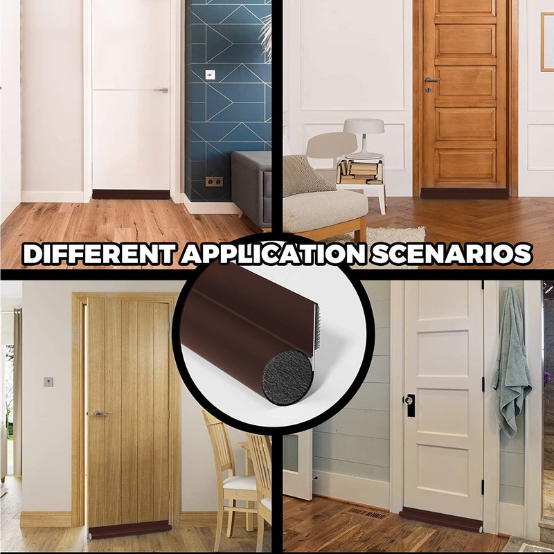 2 x 96 cm brown draught excluder for doors, draught