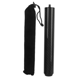 Pool Cue Extension Carbon Fiber Tube Professional Billiard Cue Extender with Bumper Black 8 Inch