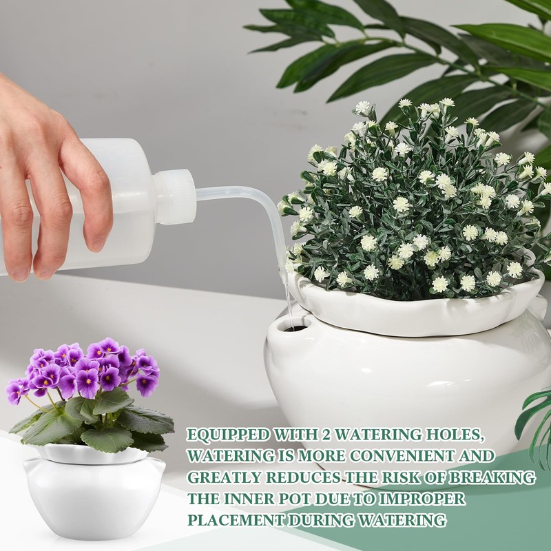 Sunnychicc 4 Set 6 Inches African Violet Pots Self Watering