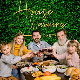 Avezano Housewarming Backdrop Green Leaves Background for New House Party Decorations House Warming Party Decorations Sweet Home Photography Background Photo Booth Props Supplies (7x5ft)