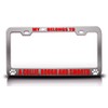 My Heart Belongs to A Collie (Rough and Smooth) Pet Cats Dogs Metal License Plate Frame Style 6 Chrome