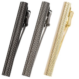 Tabarat Tps-095 Men's Tie Clip, Made in Japan, Brass, Knurled, Alligator Type, Brass, No Gemstone