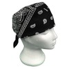 BLACK - Paisley Style Bandana Square Bikers Head Scarf Neck
