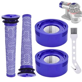 Pdoucgia Vacuum Filter, 4 Pack (2 Pre-Filters + 2 Post-Filters) for Dyson V8 & V7, Compatible with Dyson V8 Absolute & V7 Advanced