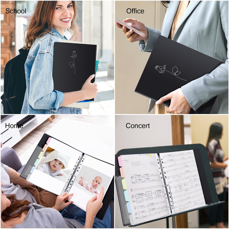 Uquelic Presentation Ring Binder, A4 Display Folder with 50 Punched