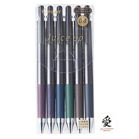 Pilot Juice up 04 Retractable Gel Ink Pen 0.4mm Ultra Fine Point Glossy Color 6 Colors Set (LJP120S4-6CCG) With Original Usable Package