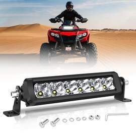 SWATOW INDUSTRIES 30W 8 Inch LED Light Bar Slim LED Bar Single Row Light Pods Spot Flood Offroad Driving Light Bumper Mount for ATV UTV Dirt Bike Pit Bike Truck Pickup Wrangler F150