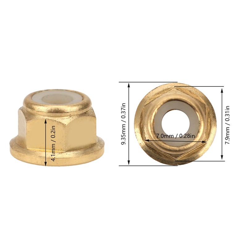 50Pcs Flange Nut Pure Copper Lock AntiSkid AntiLoose Fasteners Set