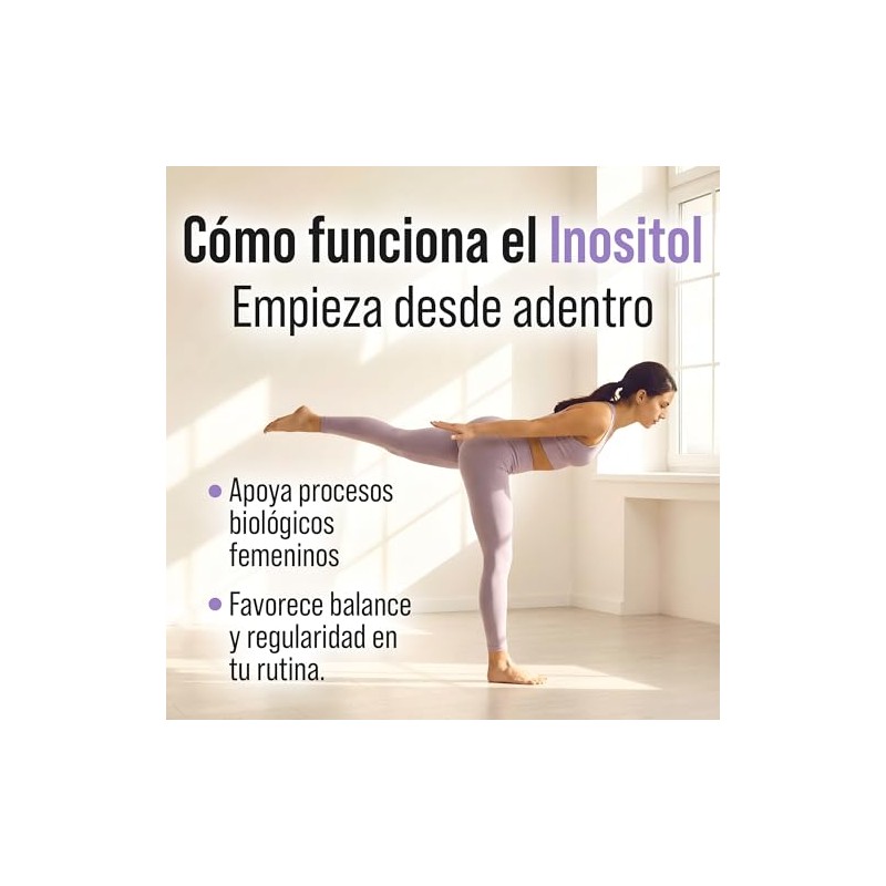 Mio Inositol 500 Cápsulas Mujeres Suplemento Alimenticio Magnesio Teanina Folato