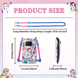 MESUCA Tokidoki Unicorno PU Leather Crossbody Cell Phone Purse Kawaii Cute Lightweight Shoulder Bag Wallet Credit Card for Women (White)