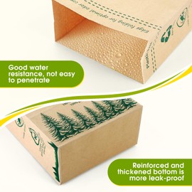 TAINESS 50p Kitchen Food Waste Bags Recycling Paper Trash Bags with Leak Resistant Liners Paper Garbage Bags with Reduced Plastic Small Leaf Bags