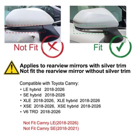 CKE Compatible with Toyota Camry 2026 2025 2024 2023 2022 2021 2020 2019 2018 Accessories Car Exterior Door Side Rearview Mirror Guard Cover Trim Caps -Glossy Black