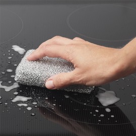 WMF Shiny Cushion Silver Pack of 3 Washing Up Sponge, Scourer, Lurex Sponge, Ideal for Coated Pans, Pots, Glass Ceramic Hobs