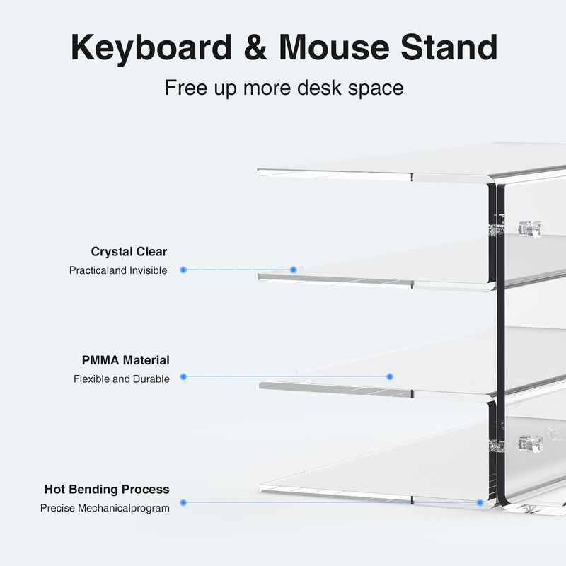 Keyboard Stand for Desktop 3 Layer Acrylic Stand Gaming Keyboard