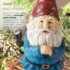 Alpine Corporation 12" Tall Classic Outdoor Garden Gnome Yard Statue